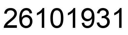Number 26101931 black image
