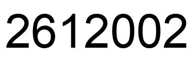 Número 2612002 imagen negro