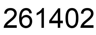 Número 261402 imagen negro