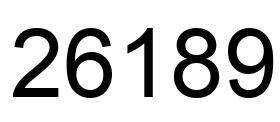 Número 26189 imagen negro