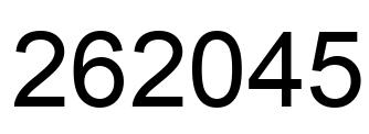 Number 262045 black image