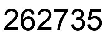 Number 262735 black image