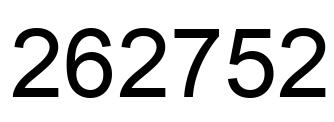 Number 262752 black image