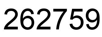 Number 262759 black image