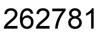 Number 262781 black image