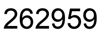Number 262959 black image