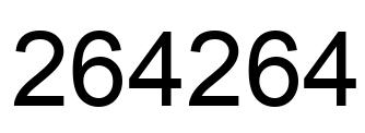 Number 264264 black image