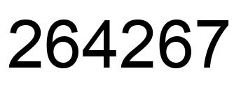 Number 264267 black image