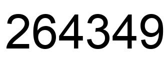 Number 264349 black image