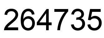 Number 264735 black image