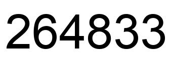 Number 264833 black image