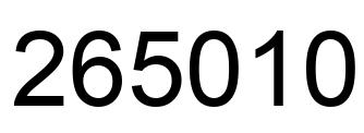 Number 265010 black image