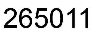 Number 265011 black image