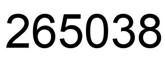 Número 265038 imagen negro