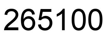 Número 265100 imagen negro