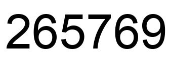 Number 265769 black image