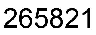Number 265821 black image