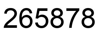 Number 265878 black image