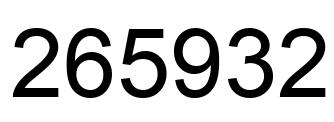 Número 265932 imagen negro