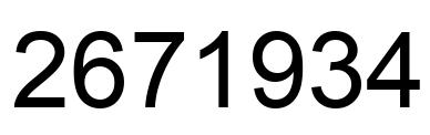 Number 2671934 black image