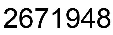 Number 2671948 black image