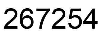 Number 267254 black image