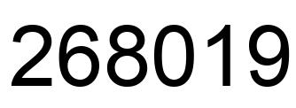 Number 268019 black image