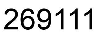 Number 269111 black image