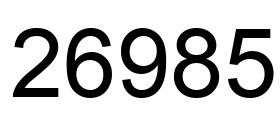 Number 26985 black image