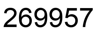 Number 269957 black image