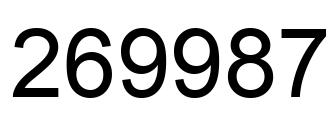 Number 269987 black image