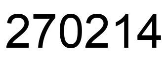 Number 270214 black image