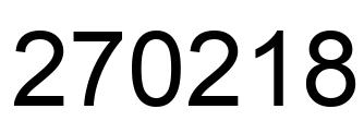 Number 270218 black image