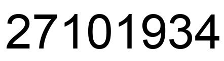 Number 27101934 black image
