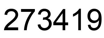 Number 273419 black image