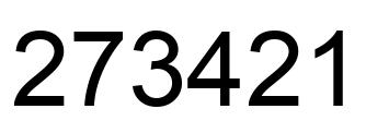 Number 273421 black image