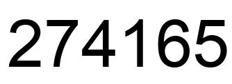 Number 274165 black image