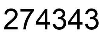 Number 274343 black image