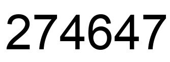 Number 274647 black image