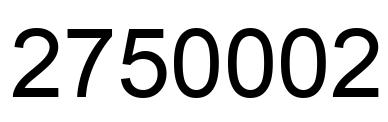 Number 2750002 black image