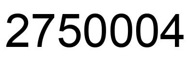 Number 2750004 black image