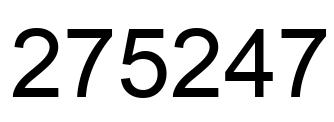 Number 275247 black image
