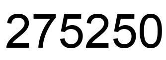 Number 275250 black image
