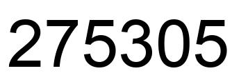 Number 275305 black image