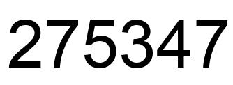 Number 275347 black image