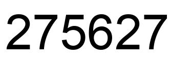 Number 275627 black image