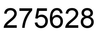 Number 275628 black image