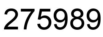 Number 275989 black image