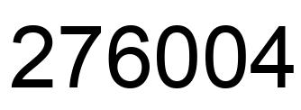 Number 276004 black image