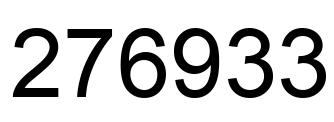 Number 276933 black image